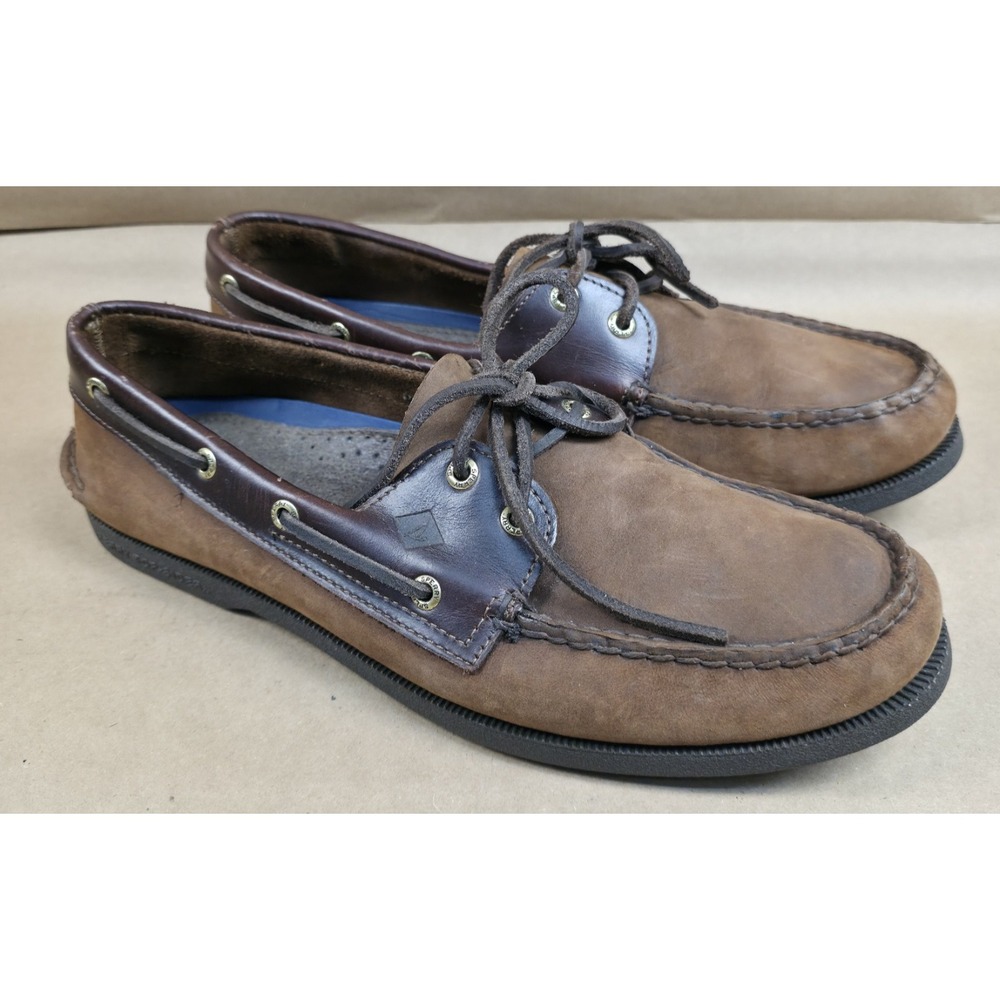 Sperry Men's (SZ 12 M) Authentic Brown Original 2-Eye Boat Shoe Leather 0195412